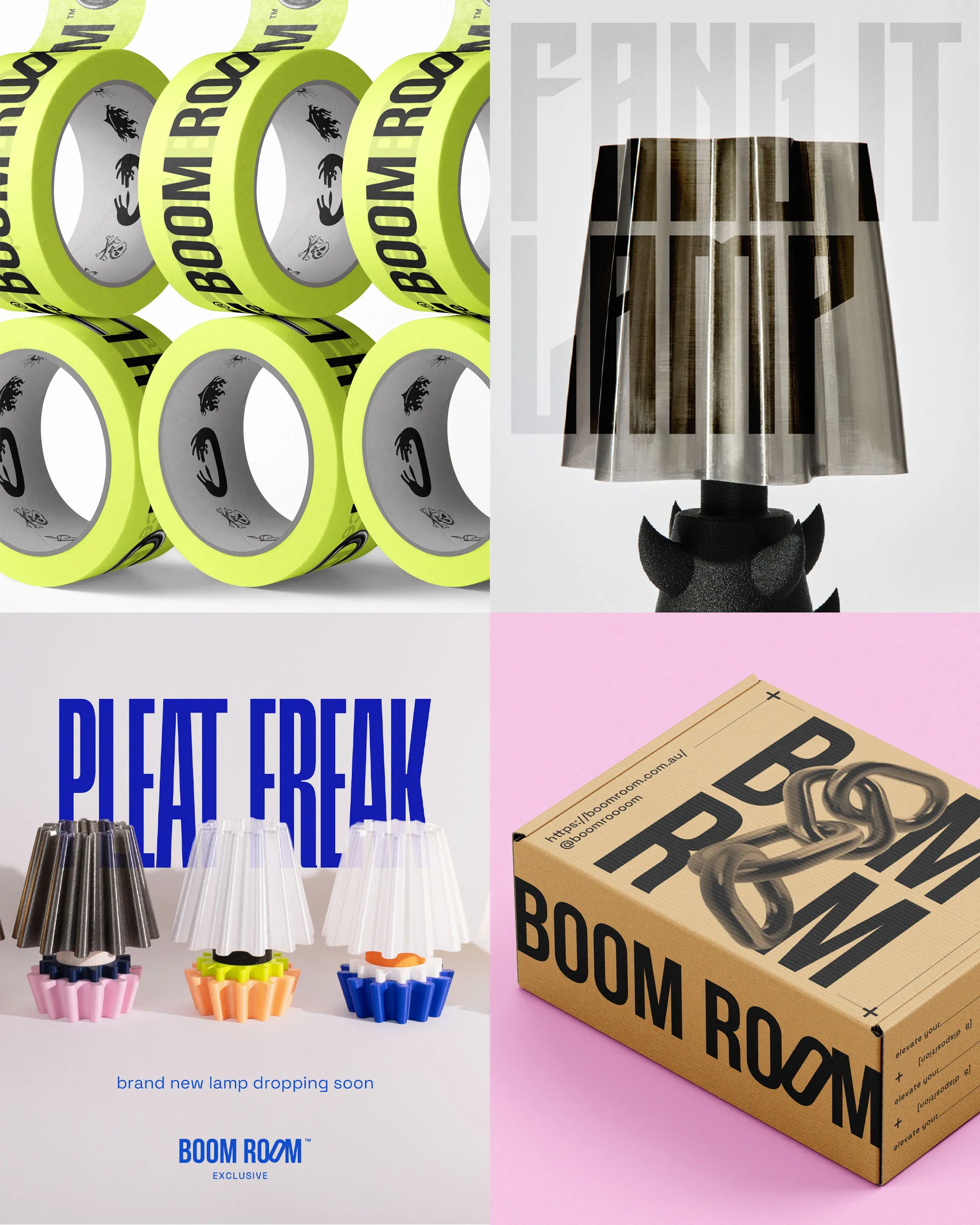 Boom Room — Products and packaging