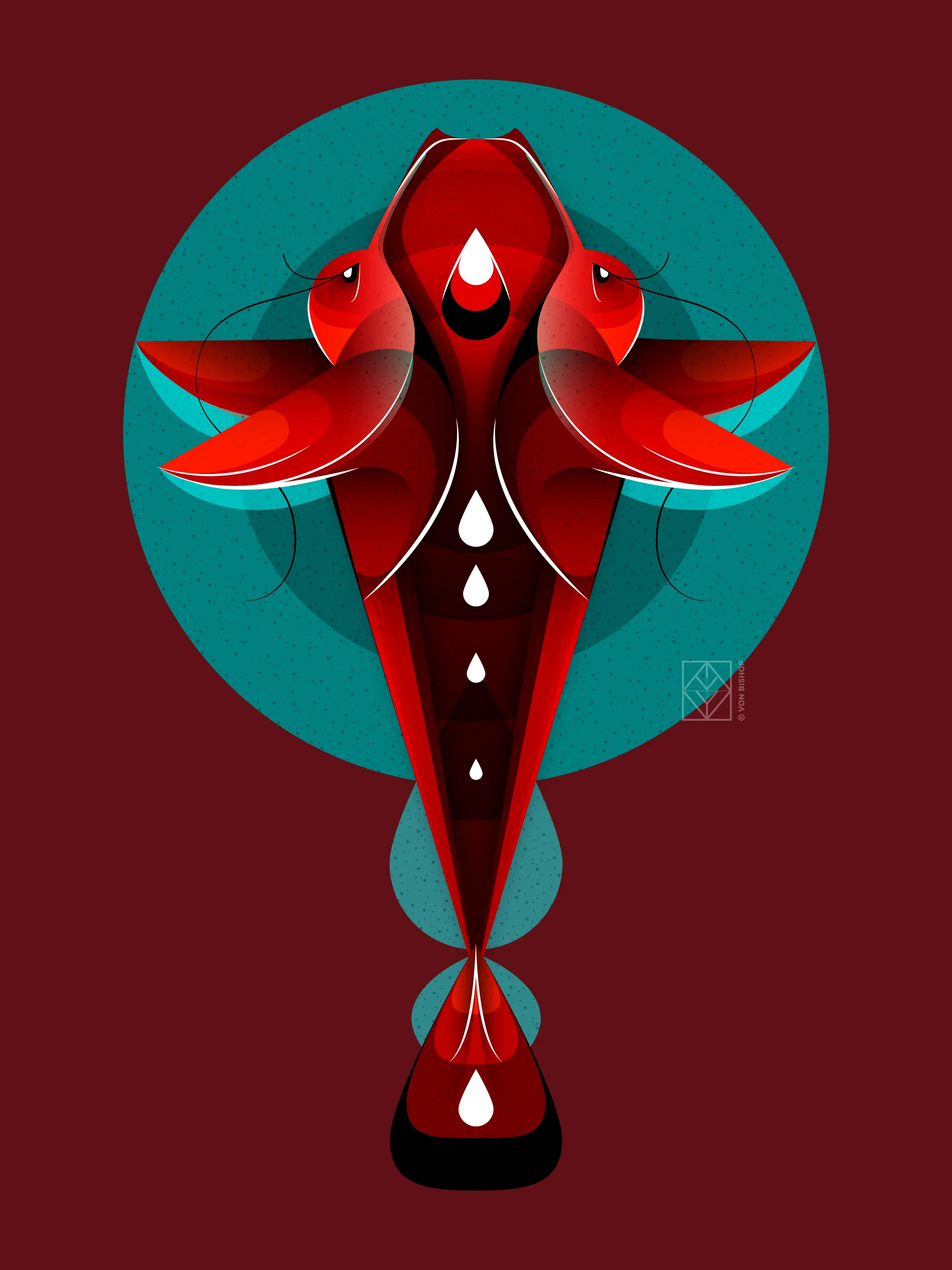 Catching Raindrops, digital art by Von Bishop