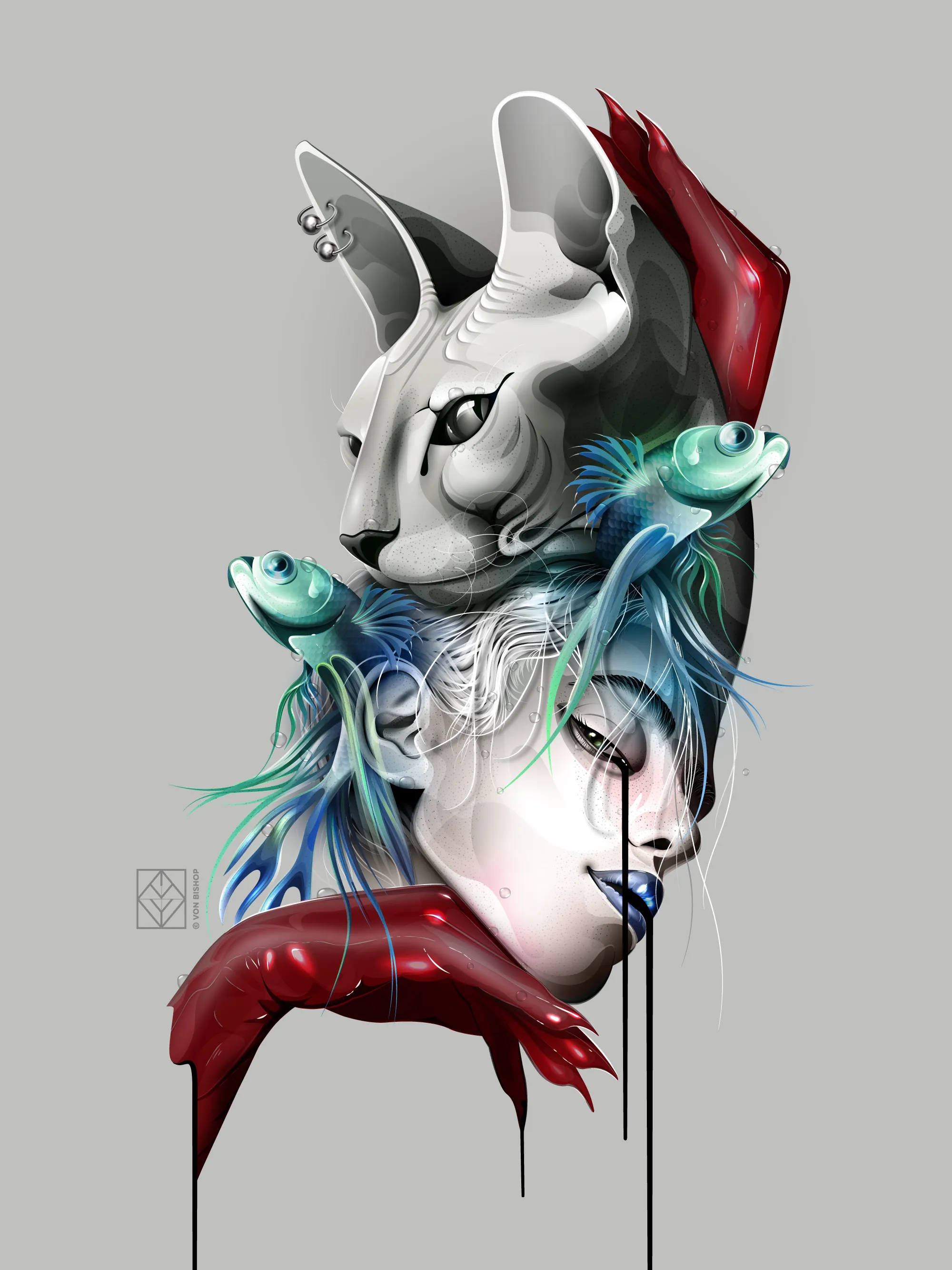 The Cult of Bastet, digital art by Von Bishop