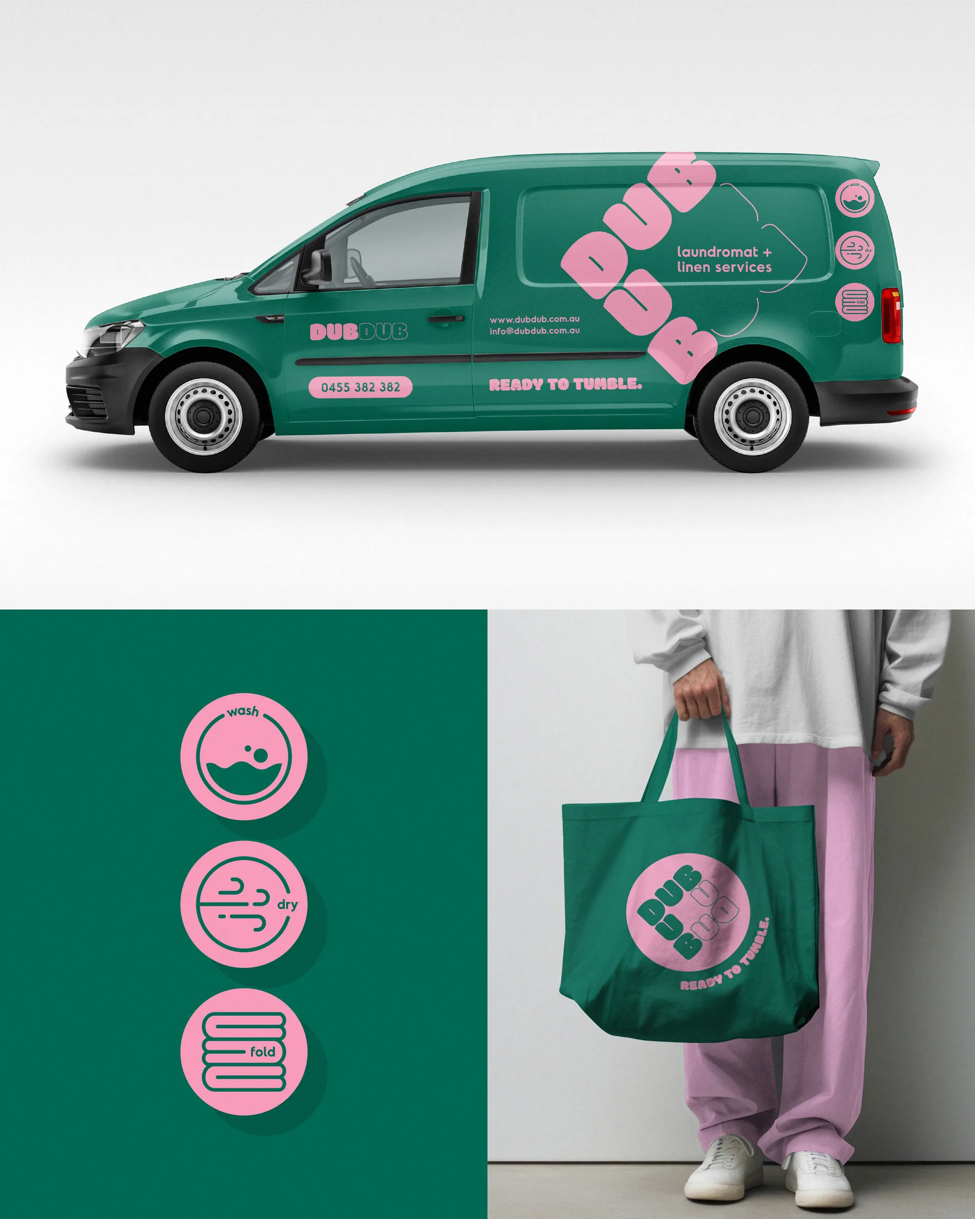 Dub Dub — Vehicle signage, icons, tote bag